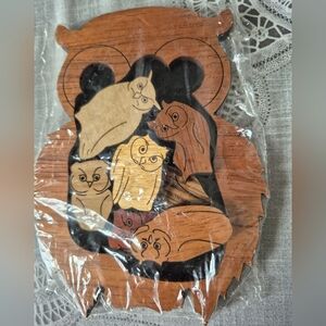 Eulen Jean-Claude Constantin Wooden Owl Packing Puzzle.Size:5"×4"